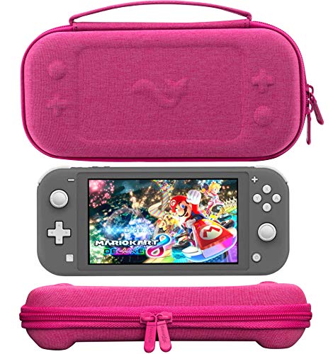 ButterFox - Funda de transporte compacta para Nintendo Switch Lite con 19 juegos y 2 tarjeteros micro SD, color rosa