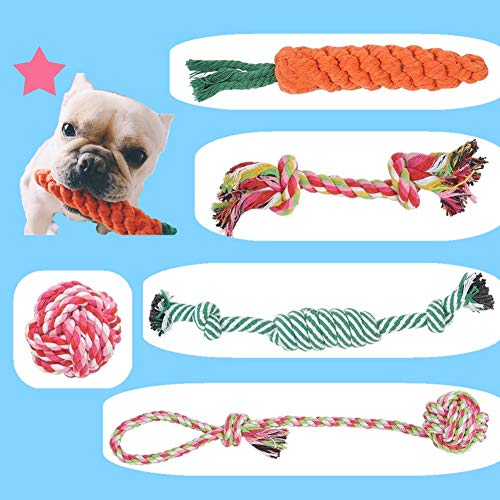 BUYGOO 5 Piezas Juguete de Cuerda para Perro no Tóxico e Insípido Masticar Cuerdas Algodón para Cuidado Dental Durable BUYGOO 5 Piezas Juguete de Cuerda para Perro no Tóxico e Insípido Masticar Cuerdas Algodón para Cuidado Dental Durable