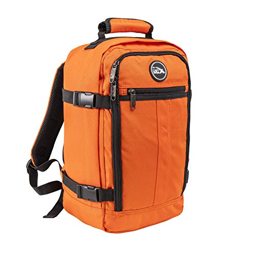 Cabin Max Metz - Maleta de Cabina Pequeña Mochila de Viaje Stowaway de 20L y 40x20x25 cm Ideal para Llevar Debajo del Asiento en Ryanair (Naranja)