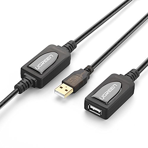Cable Alargador Activo, UGREEN USB 2.0 Activo Cable de Extensión Tipo A Macho a Hembra con Chips Repetidor para Amplicación de Señal (20m)