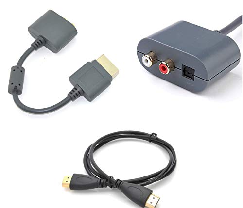 Cable HDMI con salida óptica para consola Xbox 360 con adaptador