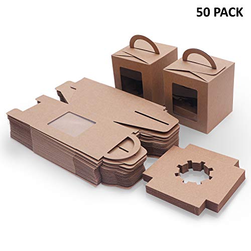 Caja Pasteleria Marrón Kraft (Pack de 50) - Caja Carton Desechable Comida para Llevar con Ventana Transparente (9,39 x 9,39 x 10,66cm) - Caja para Tartas, Cupcake, Rebanada Mini Pastel y Postres Caja Pasteleria Marrón Kraft (Pack de 50) - Caja Carton Desechable Comida para Llevar con Ventana Transparente (9,39 x 9,39 x 10,66cm) - Caja para Tartas, Cupcake, Rebanada Mini Pastel y Postres