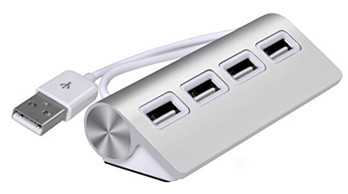 Cateck Premium - Hub USB (4 x USB), Color Plateado