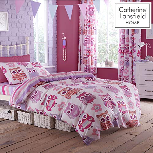 Catherine Lansfield Owl Easy Care doble edredón conjunto Multi Catherine Lansfield Owl Easy Care doble edredón conjunto Multi