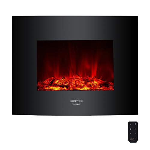 Cecotec Chimenea eléctrica Ready Warm 2600 Curved Flames. Tamaño 26", máxima potencia 2000 W, 2 niveles de potencia, Área de cobertura de 25 m2, Mando a distancia, Panel curvo de cristal templado Cecotec Chimenea eléctrica Ready Warm 2600 Curved Flames. Tamaño 26", máxima potencia 2000 W, 2 niveles de potencia, Área de cobertura de 25 m2, Mando a distancia, Panel curvo de cristal templado