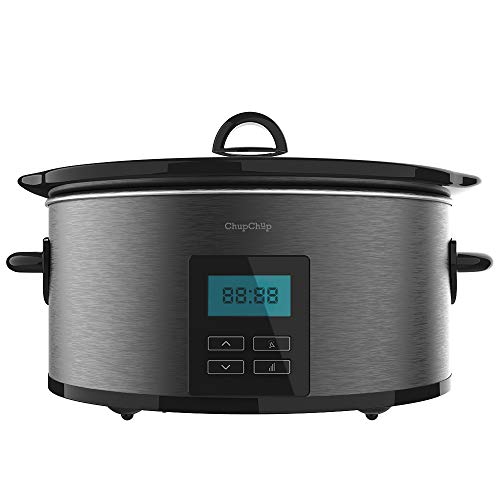 Cecotec Olla de cocción Lenta Chup Chup de 5,5 litros, cubeta cerámica con Forma Ovalada, Tapa de Cristal con Junta de Silicona y un Completo recetario. (Digital) Cecotec Olla de cocción Lenta Chup Chup de 5,5 litros, cubeta cerámica con Forma Ovalada, Tapa de Cristal con Junta de Silicona y un Completo recetario. (Digital)