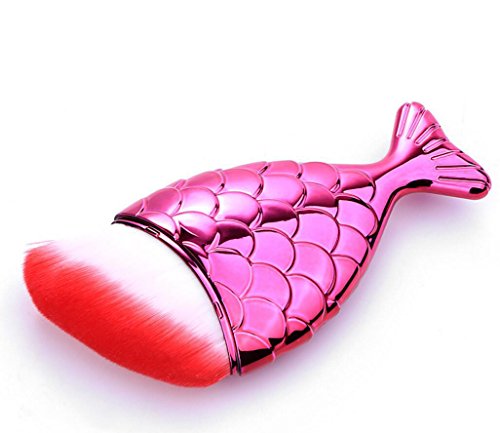 Cepillo de maquillaje de la cola de la sirena para el cepillo de la fundación Blush Cepillo del polvo del cepillo de la fundación del maquillaje del maquillaje (1 sistema de 7different colorea) , N