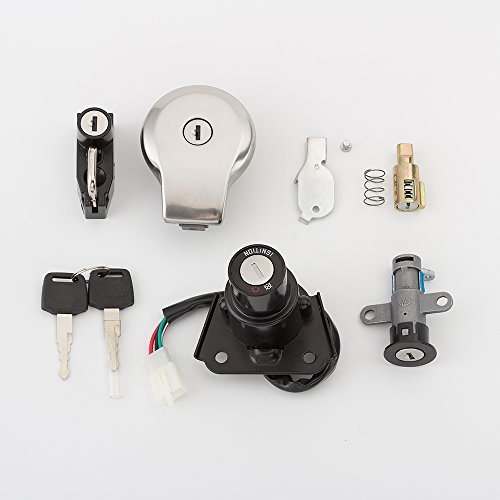 Cerradura de interruptor de encendido de motocicleta Cerradura de asiento de combustible Cerradura de tanque de combustible con 2 llaves para Yamaha Virago XV125 XV250 XV240 Cerradura de interruptor de encendido de motocicleta Cerradura de asiento de combustible Cerradura de tanque de combustible con 2 llaves para Yamaha Virago XV125 XV250 XV240
