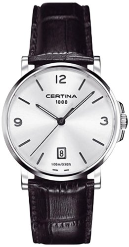 Certina DS Caimano - Reloj (Reloj de Pulsera, Masculino, Acero, Plata, Cuero, Negro)
