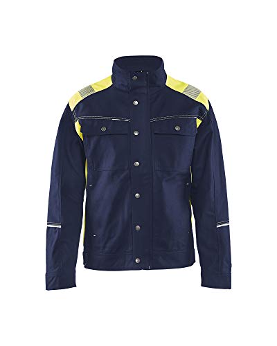 Chaqueta artesanal azul marino/amarillo XS. Chaqueta artesanal azul marino/amarillo XS.
