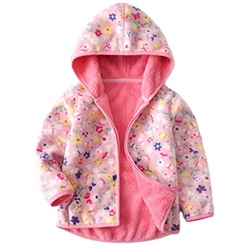 Chaqueta de forro polar Vine, unisex, de 1 a 6 años, reversible rosa rosa Talla:18-24 meses