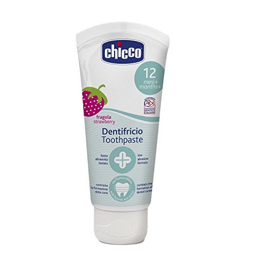 Chicco - Pasta de dientes 12 m+ con flúor y cálcio biológico, sabor fresa (BIO) Chicco - Pasta de dientes 12 m+ con flúor y cálcio biológico, sabor fresa (BIO)