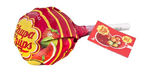 Chupa Chups Original, Caramelo con Palo de Sabores Variados, Mega Chups de 10 unidades de 12 gr. (Total 120 gr.) Chupa Chups Original, Caramelo con Palo de Sabores Variados, Mega Chups de 10 unidades de 12 gr. (Total 120 gr.)
