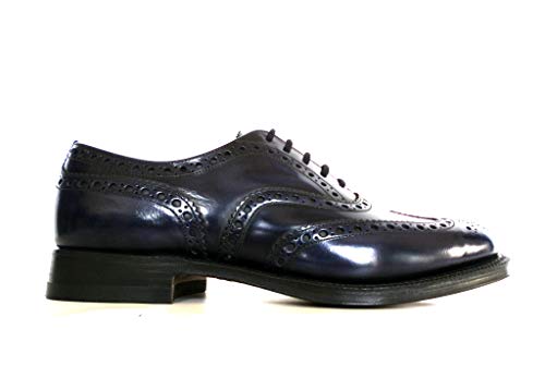 CHURCH'S - Zapatos clásicos Francesina Oxford para Hombre Ramsden de Piel Azul Marino Negro Azul Size: 9.5 UK