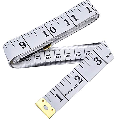 Cinta métrica de doble cara para medir el cuerpo y la circunferencia de la cintura, 150 cm, color blanco