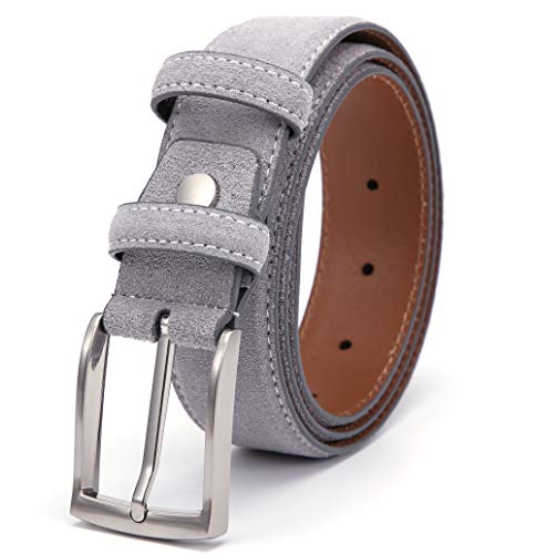 Cinturón de cuero de ante Cinturón de hombres ocasionales hebilla cinturón con 34 mm de ancho