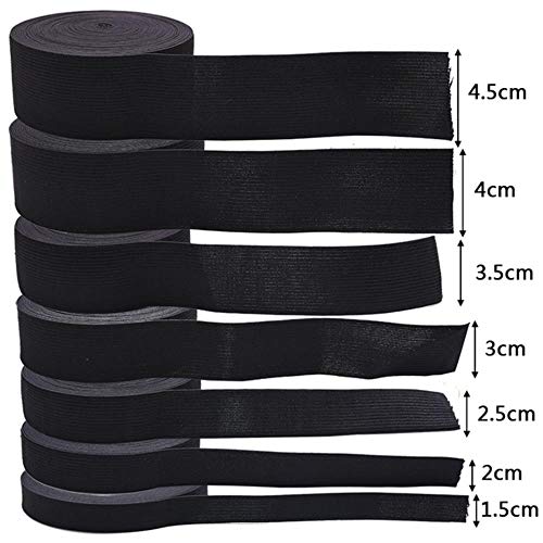 Cinturones elásticos de nailon de 1,5 a 4,5 cm de ancho, color blanco/negro, de color blanco y negro 4 cm negro