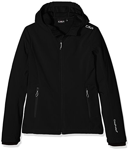 CMP - Softshell Jacket Fix Hood Girls, color black, talla 92