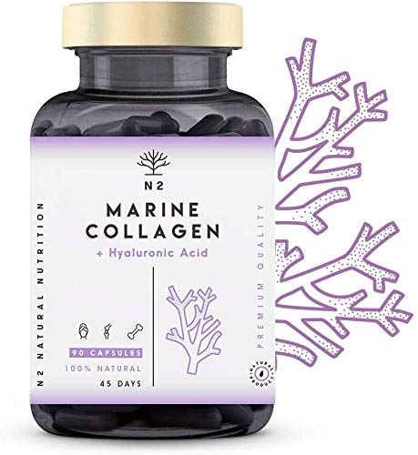 Colágeno Marino Hidrolizado Magnesio Acido Hialurónico Vitamina C Suplemento Articulaciones, Piel Huesos. Colageno PEPTAN 90 Cápsulas de Clorofila. Alta Concentración Fabricado CE.N2 Natural Nutrition Colágeno Marino Hidrolizado Magnesio Acido Hialurónico Vitamina C Suplemento Articulaciones, Piel Huesos. Colageno PEPTAN 90 Cápsulas de Clorofila. Alta Concentración Fabricado CE.N2 Natural Nutrition