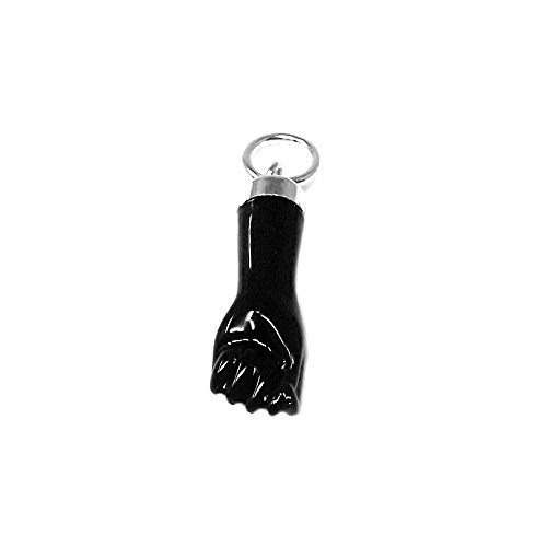 Colgante Plata Ley 925M Mano Puño Higa Negro 18mm. Sintético Liso Amuleto Colgante Plata Ley 925M Mano Puño Higa Negro 18mm. Sintético Liso Amuleto