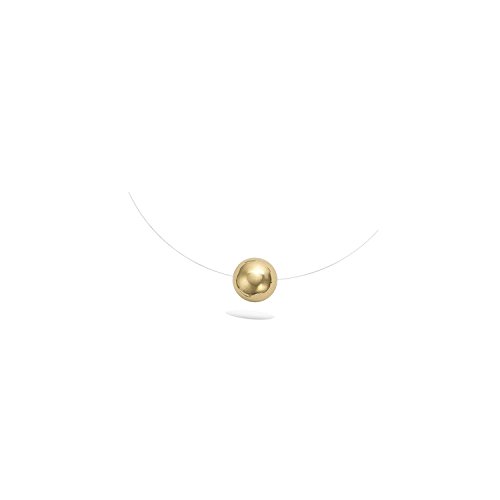 Collar Hilo de Nylon y colgante bola placa oro 8 mm.