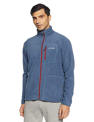 Columbia Fast Trek II Full Zip Fleece Chaqueta Forro Polar, Hombre, Azul (Dark Mountain/Red Element), Talla L