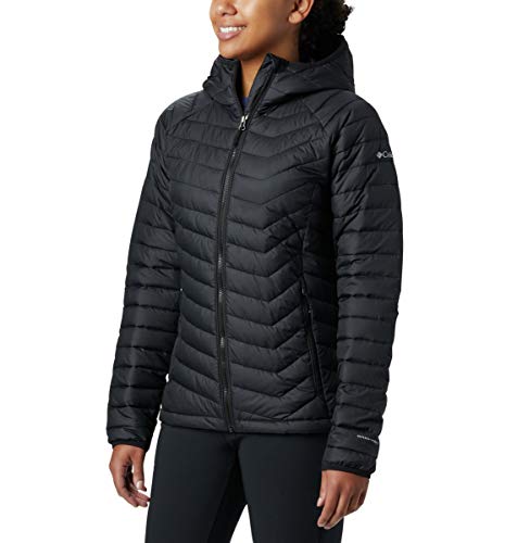 Columbia Powder Lite, Chaqueta con capucha, Mujer, Negro (Black) Talla L