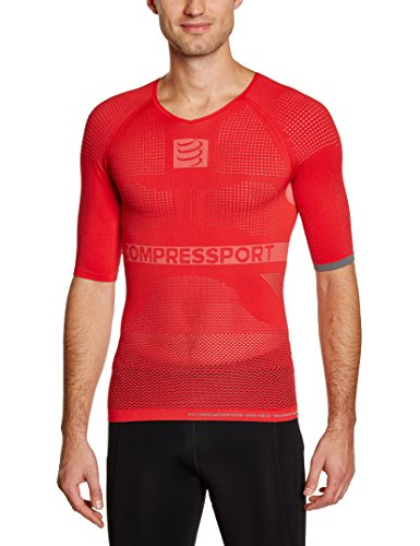 COMPRESSPORT - Camiseta de compresión para Hombre, Talla XL, Color Rojo