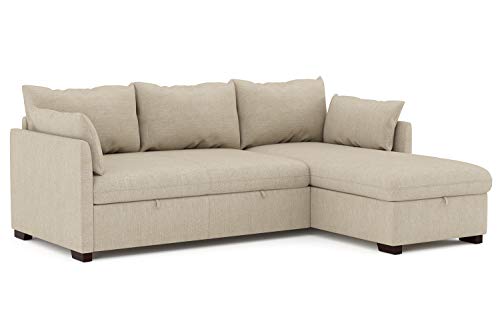 Confort24 Orlando Hogar Sofá Cama 3 Plazas Chaise Longue Esquinero Reversible Izquierda o Derecha con Arcón Tapizado Tela Beige Sofá de Salon Decoración de Hogar Cojines y Tapicería 221 x 162 x 90 Confort24 Orlando Hogar Sofá Cama 3 Plazas Chaise Longue Esquinero Reversible Izquierda o Derecha con Arcón Tapizado Tela Beige Sofá de Salon Decoración de Hogar Cojines y Tapicería 221 x 162 x 90