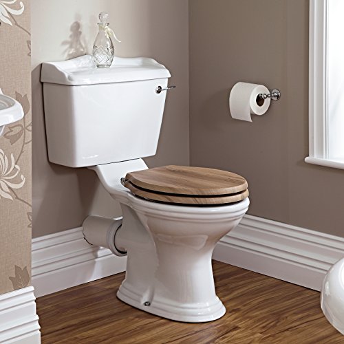 Conjunto Completo con Inodoro WC y Lavabo Tradicional con Columna en Estilo Retro