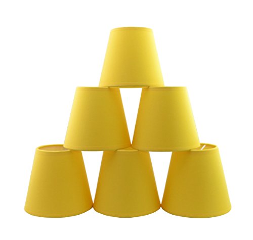 Conjunto de 6 piezas Clamp Pantalla de lámpara para lampara y lampara de pared (Plátano Amarillo) / Set of 6 Clip Lamp Shade for Chandelier and wall lamp (Banana Yellow)