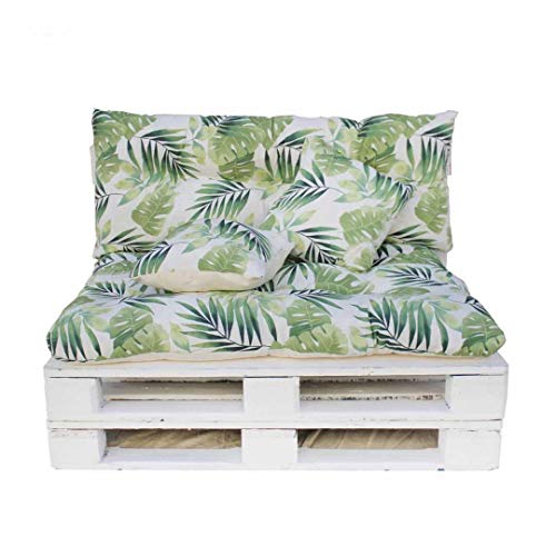Conjunto de Asiento para Palet 4 Piezas: 1 Cojín de Respaldo, 1 Asiento de Base y 2 Cojines. Ideal para Decorar tu Terraza o Jardín. Conjunto de Asiento para Palet 4 Piezas: 1 Cojín de Respaldo, 1 Asiento de Base y 2 Cojines. Ideal para Decorar tu Terraza o Jardín.