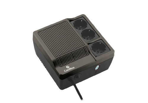 CoolBox SCUDO600 - SAI/UPS Sistema de alimentación ininterrumpida de 600VA/300W con 3 Schukos. Color Negro