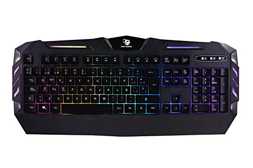 Coolbox - Teclado Silencioso DeepGaming ColorKey con Iluminación RGB, Teclas Multimedia y Antighosting (Negro)