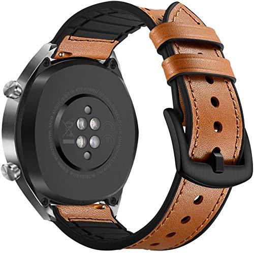 Correa de repuesto de piel suave de 22 mm con hebilla de metal de liberación rápida, compatible con Huawei Watch GT 2e/GT 2 46 mm/Huawei Watch GT/GT Active