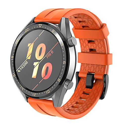 Correa para Huawei Watch GT 2/Huawei Watch GT Fashion/Sport/Active/Elegant/Classic,22mm Pulsera de Repuesto de Silicona Banda Ajustable Correa para Huawei Watch GT 2/Huawei Watch GT Fashion/Sport/Active/Elegant/Classic,22mm Pulsera de Repuesto de Silicona Banda Ajustable
