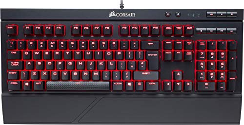 Corsair K68 - Teclado mecánico Gaming (retroiluminación LED rojo, resistente al polvo y a las salpicaduras), Cherry MX Rojo (Suave y rápido)) - [QWERTY español]