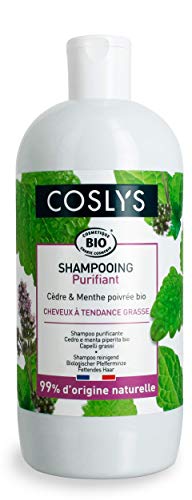 Coslys - Champú para cabello graso a la menta piperita ecológica