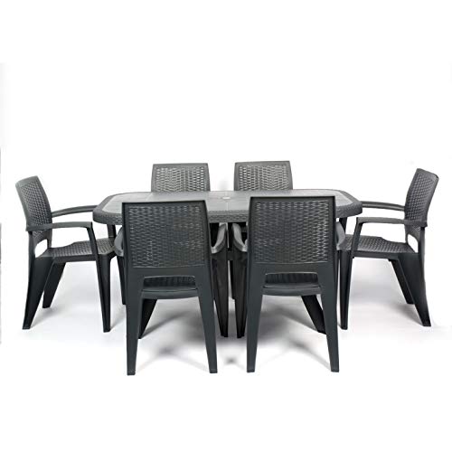 CREVICOSTA QUALITY MARK MARCAS DE CALIDAD Conjunto Luxe 6 SILLAS Caribe Y 1 Mesa Caribe Antracita CREVICOSTA QUALITY MARK MARCAS DE CALIDAD Conjunto Luxe 6 SILLAS Caribe Y 1 Mesa Caribe Antracita
