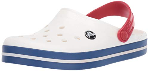 Crocs Crocband U, Zuecos Unisex Adulto, Blanco (White-Blue Jean), 38-39 EU Crocs Crocband U, Zuecos Unisex Adulto, Blanco (White-Blue Jean), 38-39 EU