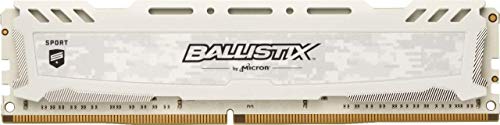 Crucial Ballistix Sport LT BLS8G4D30AESCK 3000 MHz, DDR4, DRAM, Memoria Gamer para ordenadores de sobremesa, 8 GB, CL15 (Blanco)