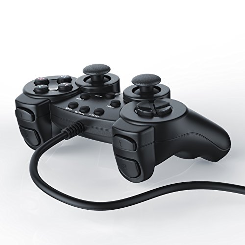 CSL - Gamepad Controlador de Mando para Playstation 2 PS2 con Doble vibración - Negro CSL - Gamepad Controlador de Mando para Playstation 2 PS2 con Doble vibración - Negro