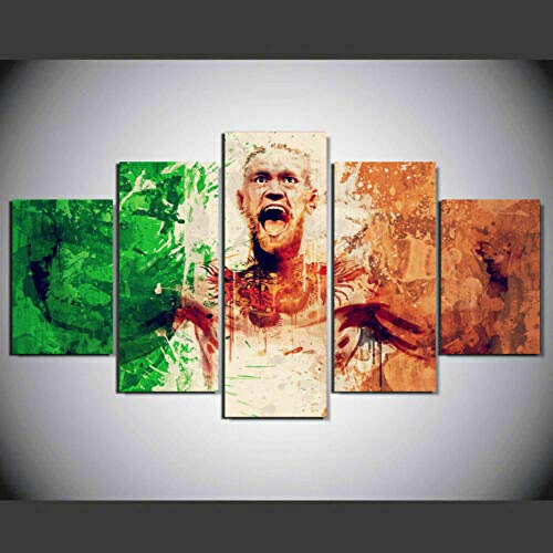 Cuadro en Lienzo Conor Mcgregor MMA Irlanda Moderno Impresión de 5 Piezas Impresión Artística Imagen Gráfica Decoracion de Pared - Enmarcado