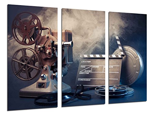 Cuadro Fotográfico Historia Cine Antiguo Hollywood, Proyector Tamaño total: 97 x 62 cm XXL