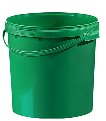 Cubo de plástico colores/cintura 21,1 L con tapa (1 pieza), plástico, verde, 20 Litros