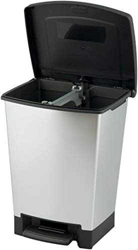 Curver 184274 - Cubo 2 en 1 con Pedal 25 L, Metal, 32.2x41x27.1 cm Curver 184274 - Cubo 2 en 1 con Pedal 25 L, Metal, 32.2x41x27.1 cm