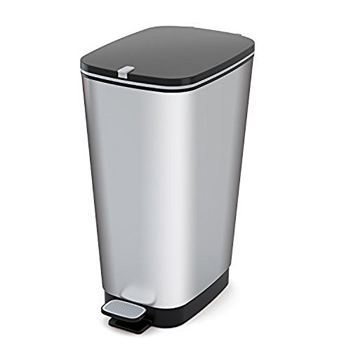 Curver Chic Cubo de Basura, Plata, L Curver Chic Cubo de Basura, Plata, L