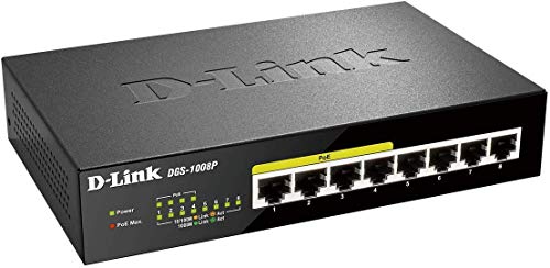 D-Link DGS-1008P - Switch de 8 Puertos Gigabit Ethernet 10/100/1000 Mbps y 4 Puertos PoE