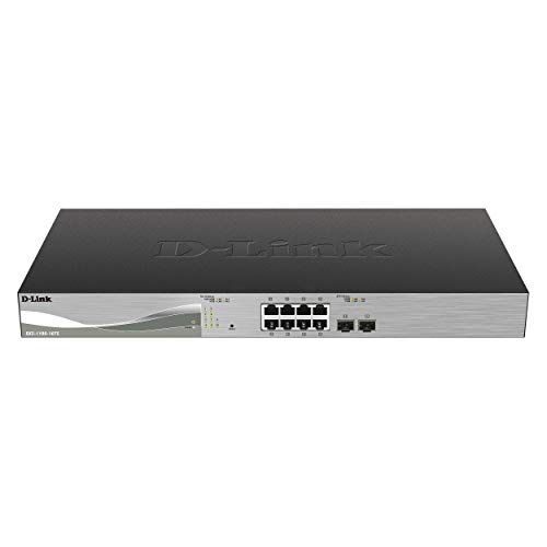 D-Link DXS-1100-10TS - Switch 10GbE Gestionable Layer 2 (8 Puertos 10 GBase-T y 2 Puertos SFP+, 1U, Control Ancho de Banda, VLAN, Control de tormentas de tráfico, IGMP, detección de bucles)