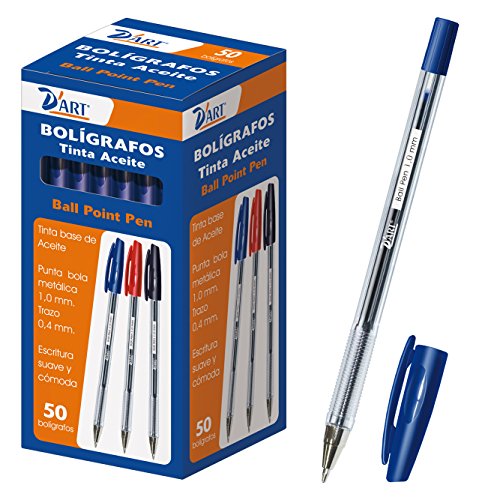 D'Art 79410 - Caja de bolígrafos, 1 mm, 50 unidades, color azul